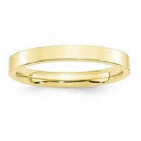 10k Yellow Gold 3mm Standard Flat Comfort Fit Wedding Band Ring