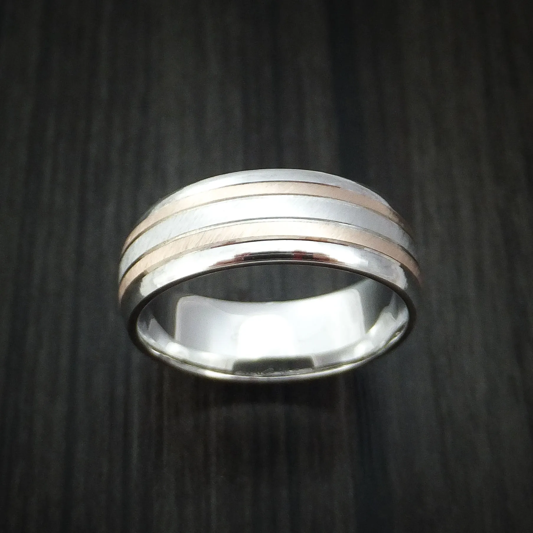 14k White and Rose Gold Men's Band Custom Made