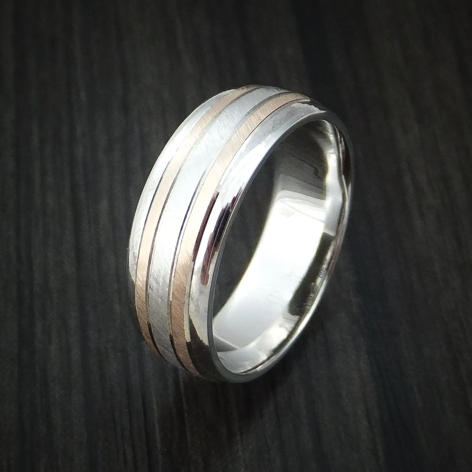 14k White and Rose Gold Men's Band Custom Made