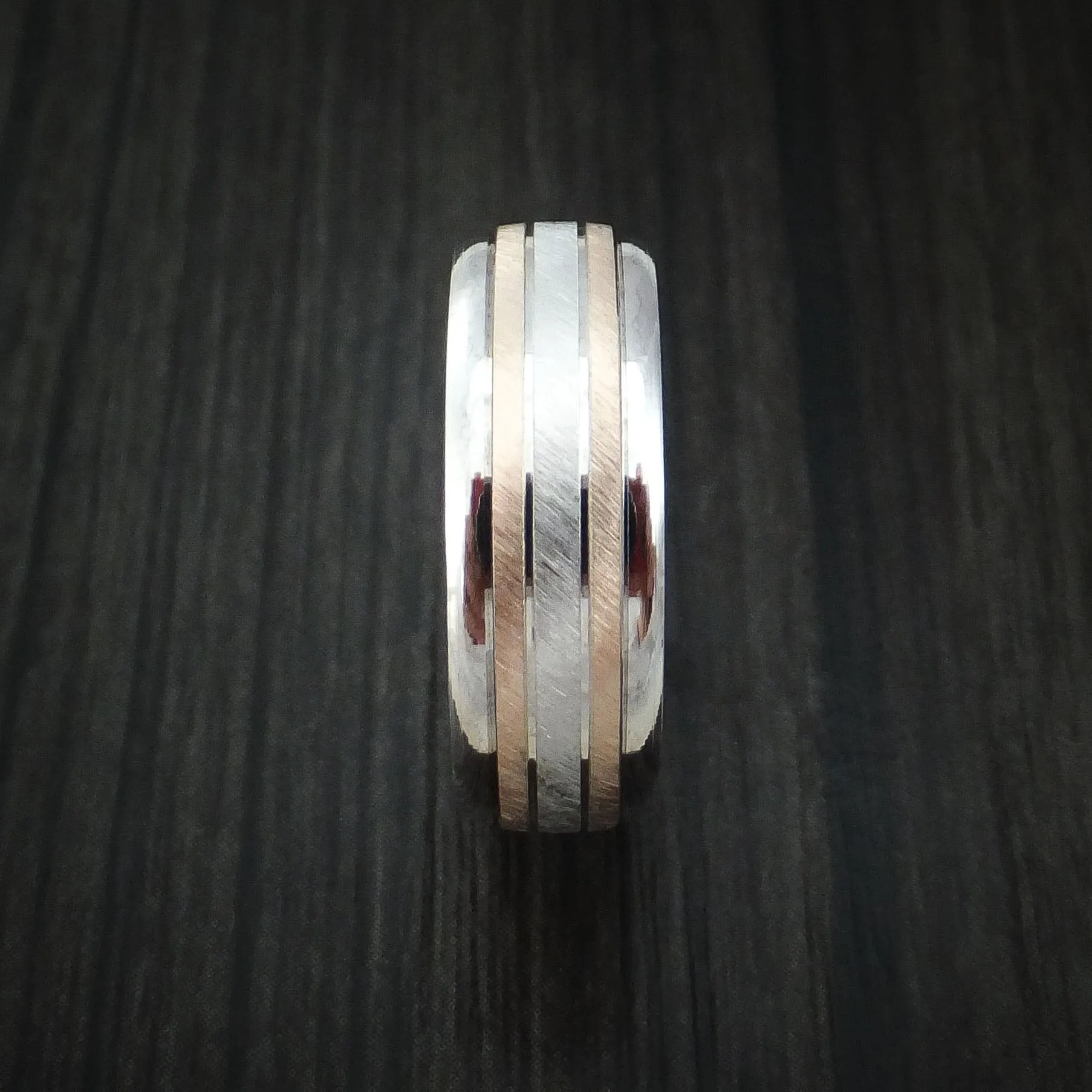 14k White and Rose Gold Men's Band Custom Made