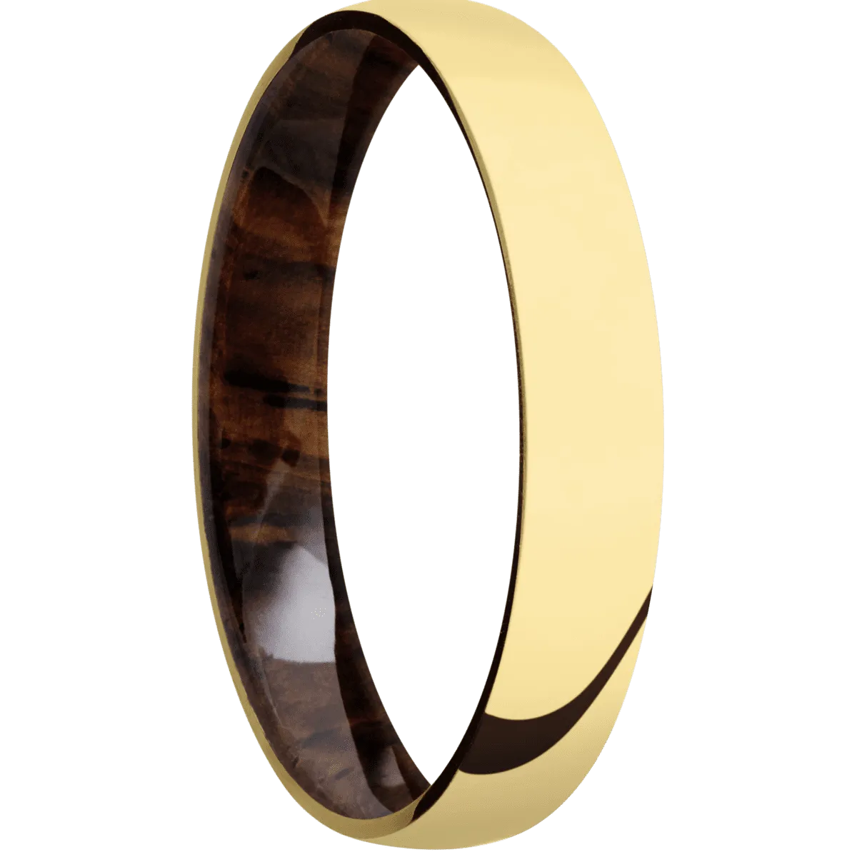 14K Yellow Gold with Polish Finish and Cocobolo