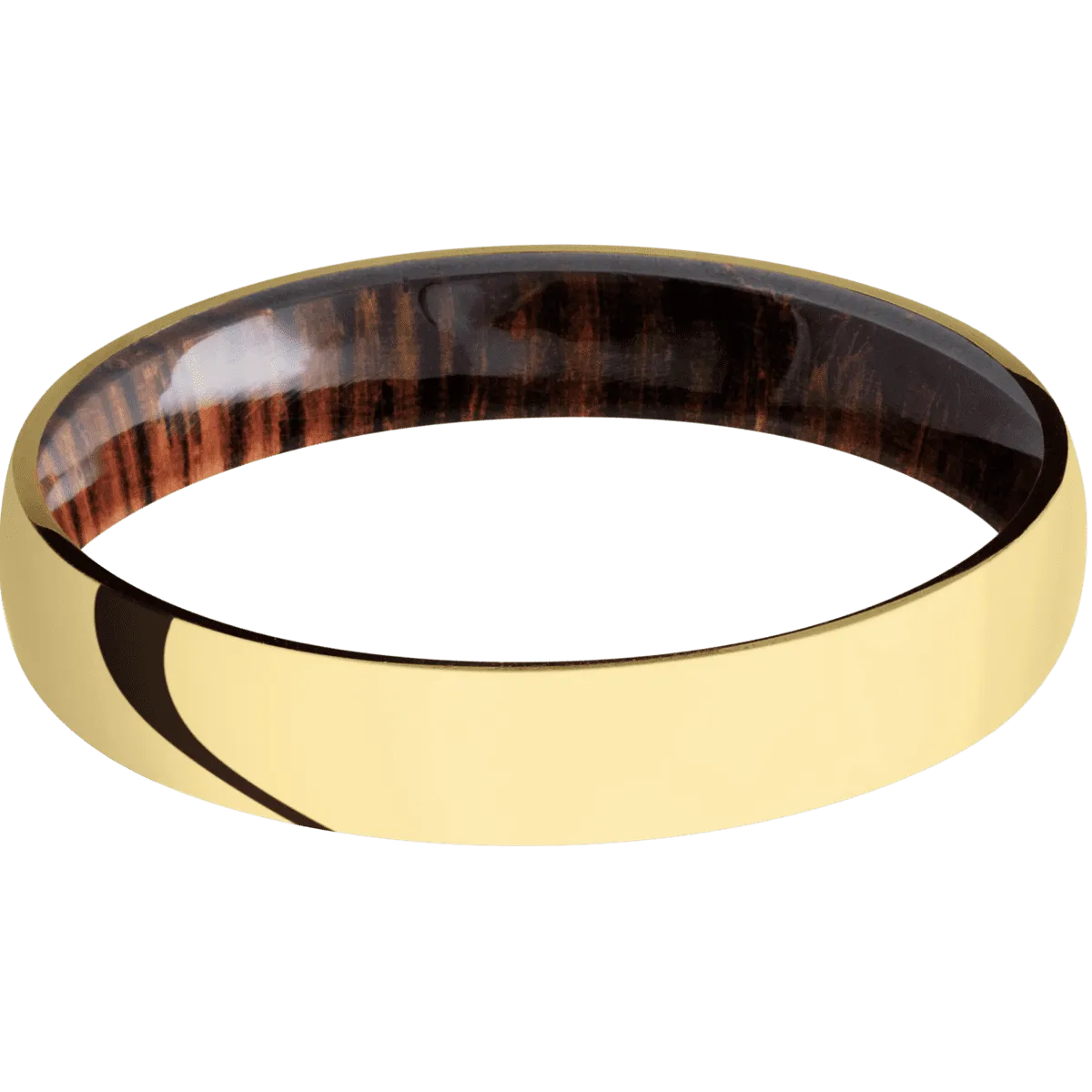 14K Yellow Gold with Polish Finish and Cocobolo