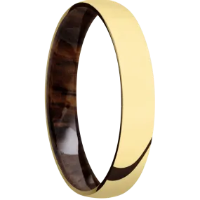 14K Yellow Gold with Polish Finish and Cocobolo