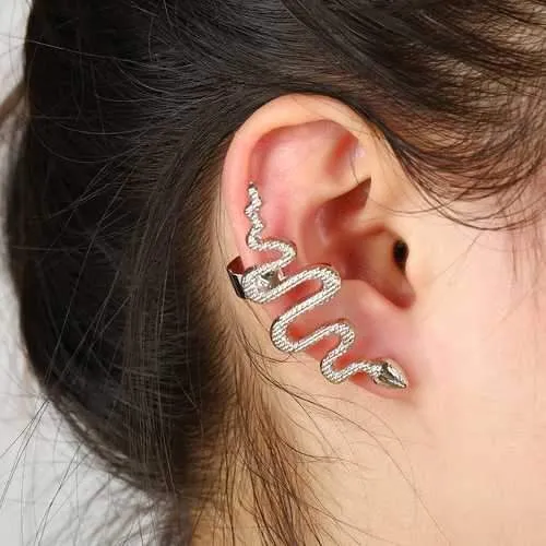 1Pc Exaggerate Snake Left Right Ear Cuff Zinc Alloy Earrings