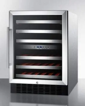 24 Inch Undercounter Dual Zone Wine Cellar with Slide-Out Shelving,  Interior Light, Reversible Door and CFC Free: Stainless Steel Cabinet, ADA Compliant, Right Hinge | SWC530BLBISTCSSADA