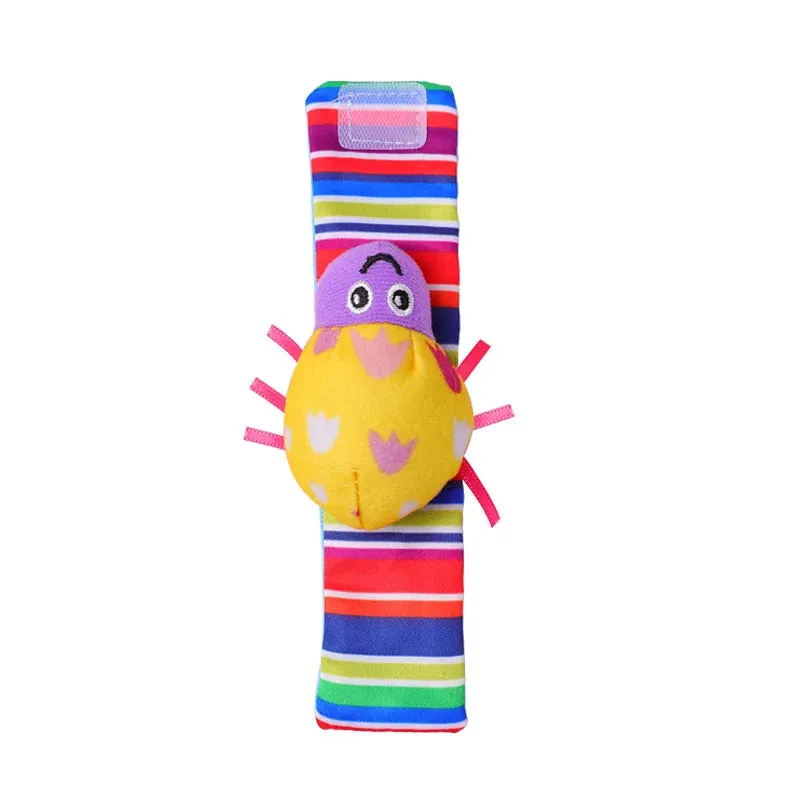 4Pcs Baby Toy 0-12 Months Baby Rattles Toys Animal Socks Wrist Strap