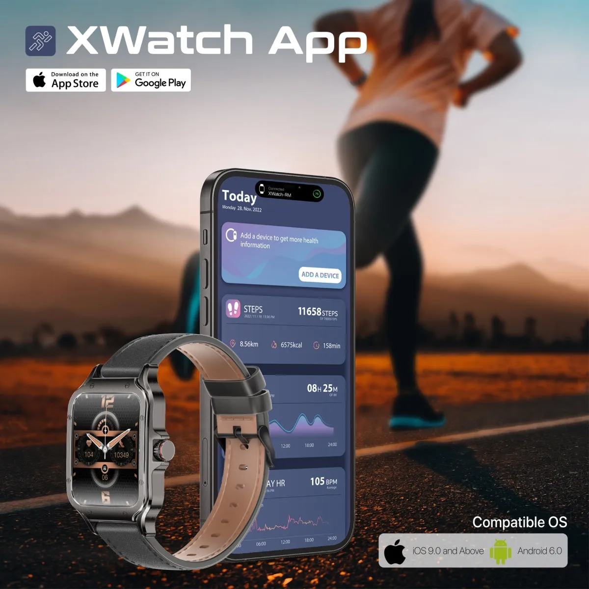 ActivLife™ Curved AMOLED Screen Smartwatch with BT Calling