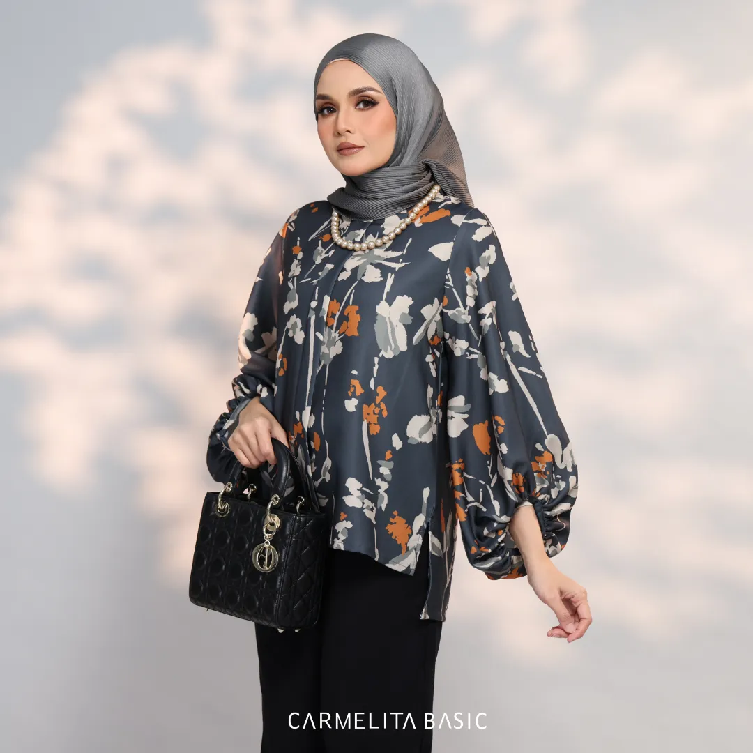 ADELE PRINTED BLOUSE - MIDNIGHT