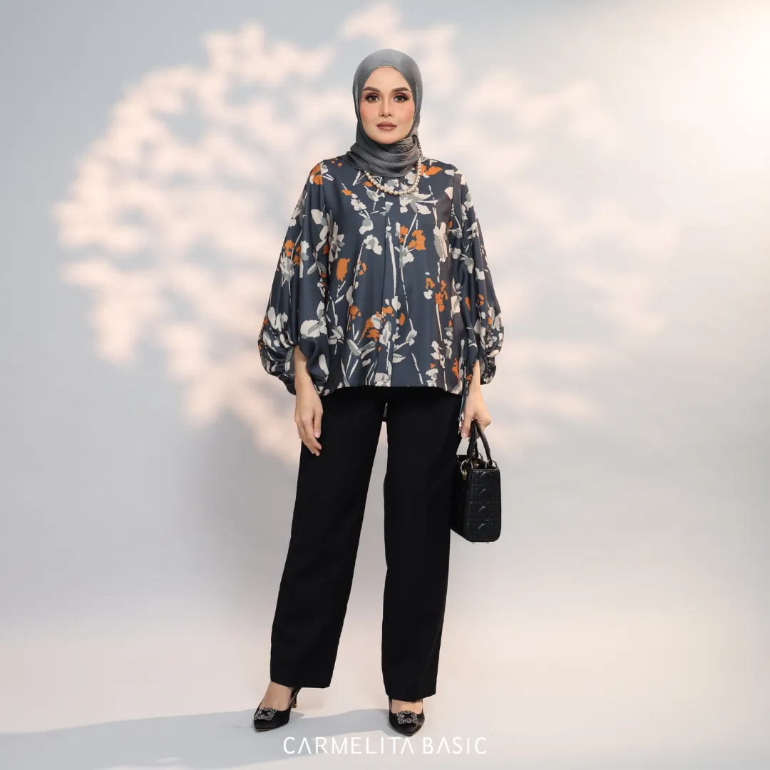 ADELE PRINTED BLOUSE - MIDNIGHT