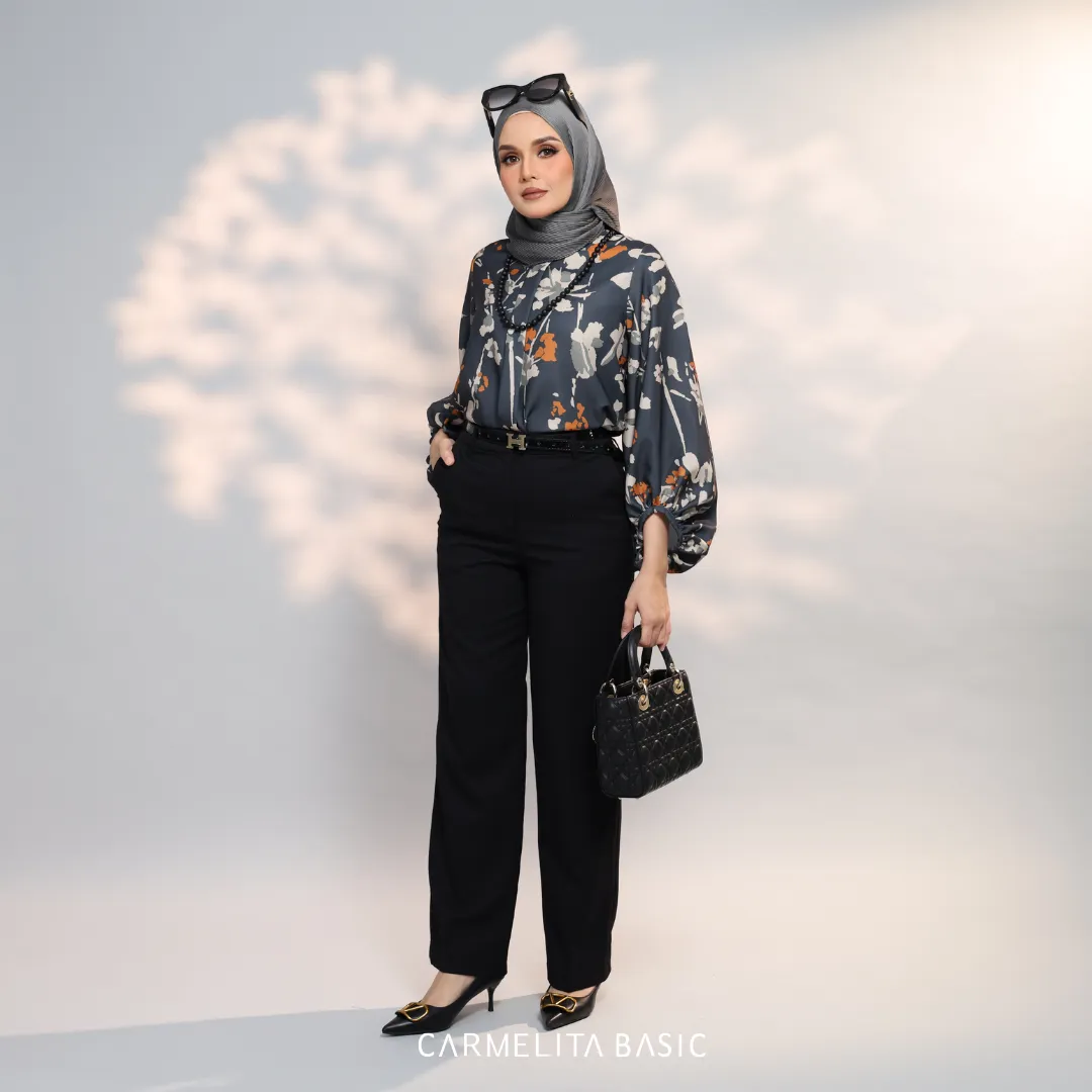 ADELE PRINTED BLOUSE - MIDNIGHT