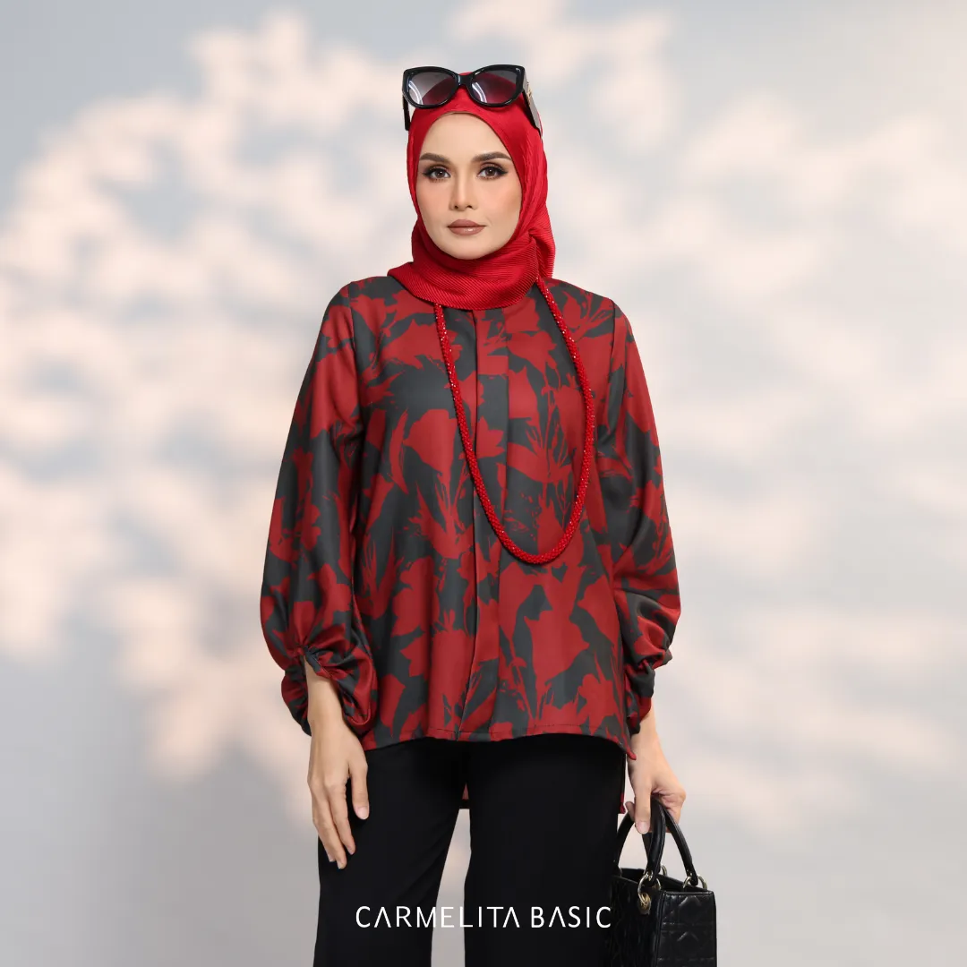 ADELE PRINTED BLOUSE - RUBY