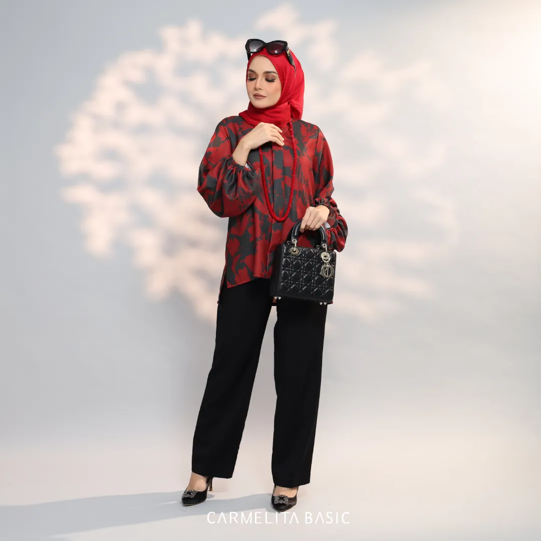 ADELE PRINTED BLOUSE - RUBY