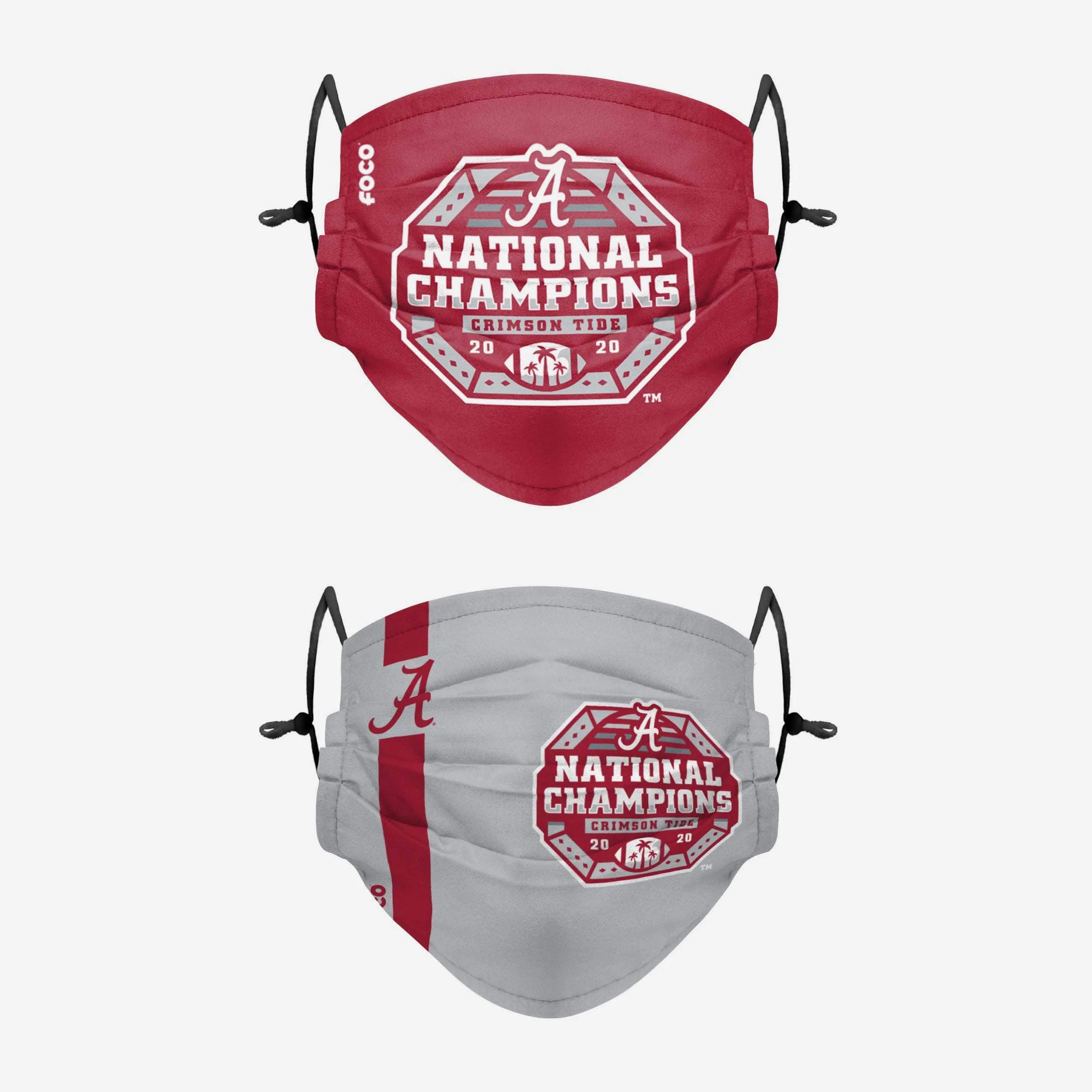 Alabama Crimson Tide 2020 Football National Champions Adjustable 2 Pack Face Cover