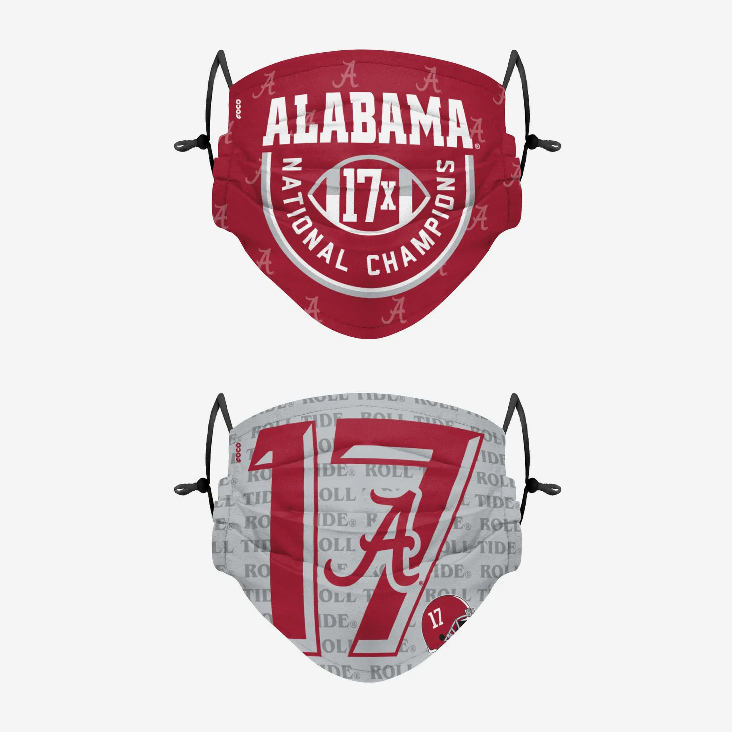 Alabama Crimson Tide Thematic Champions Adjustable 2 Pack Face Cover