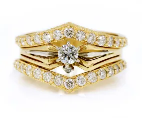 Angled V-Shaped Wedding Ring Set Redesign