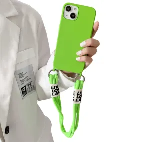 Anymob iPhone Green Wrist Lanyard Strap Silicon Case Shockproof Soft Phone Cover
