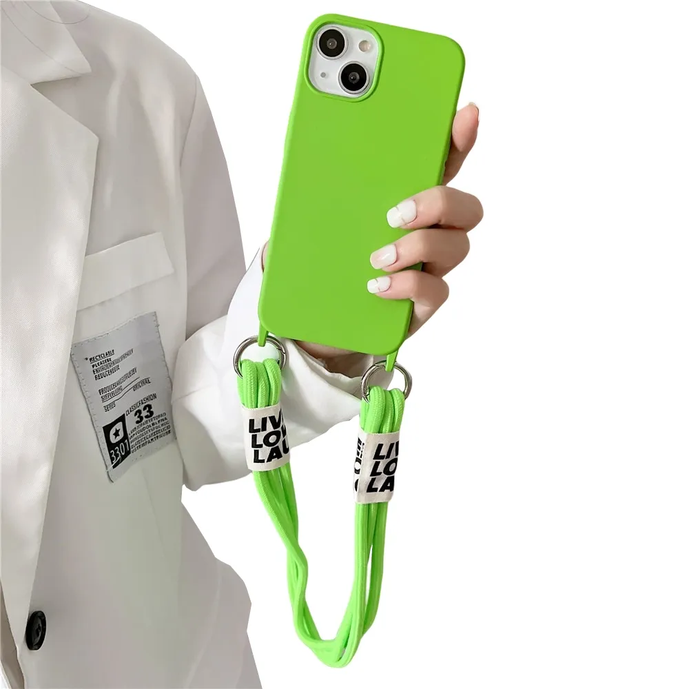 Anymob iPhone Green Wrist Lanyard Strap Silicon Case Shockproof Soft Phone Cover