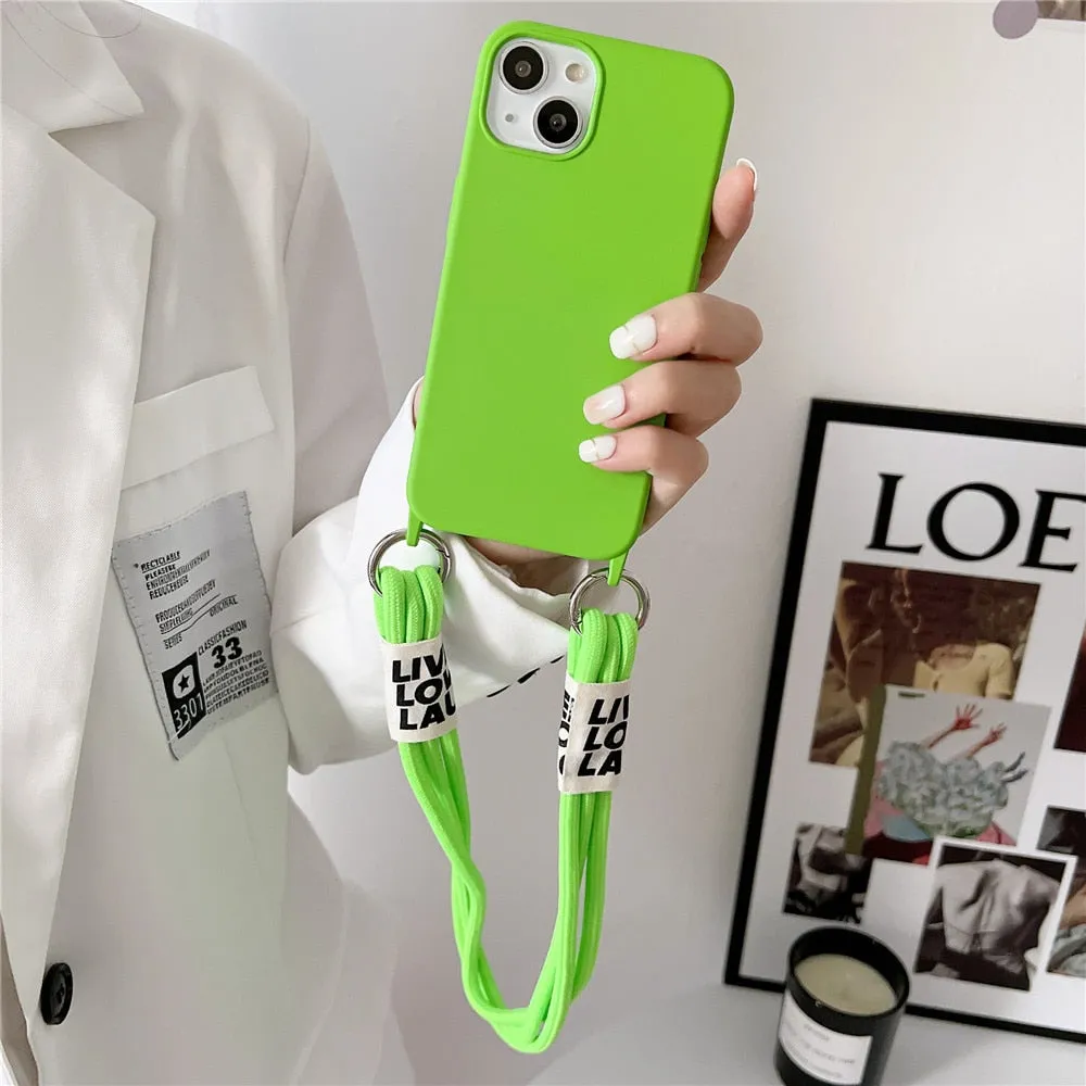 Anymob iPhone Orange Wrist Lanyard Strap Silicon Case Shockproof Soft Phone Cover