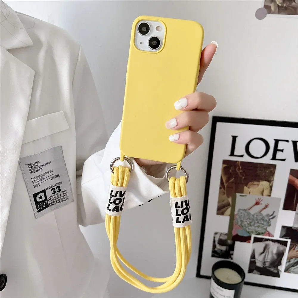 Anymob iPhone Orange Wrist Lanyard Strap Silicon Case Shockproof Soft Phone Cover