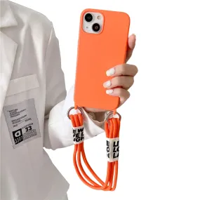 Anymob iPhone Orange Wrist Lanyard Strap Silicon Case Shockproof Soft Phone Cover