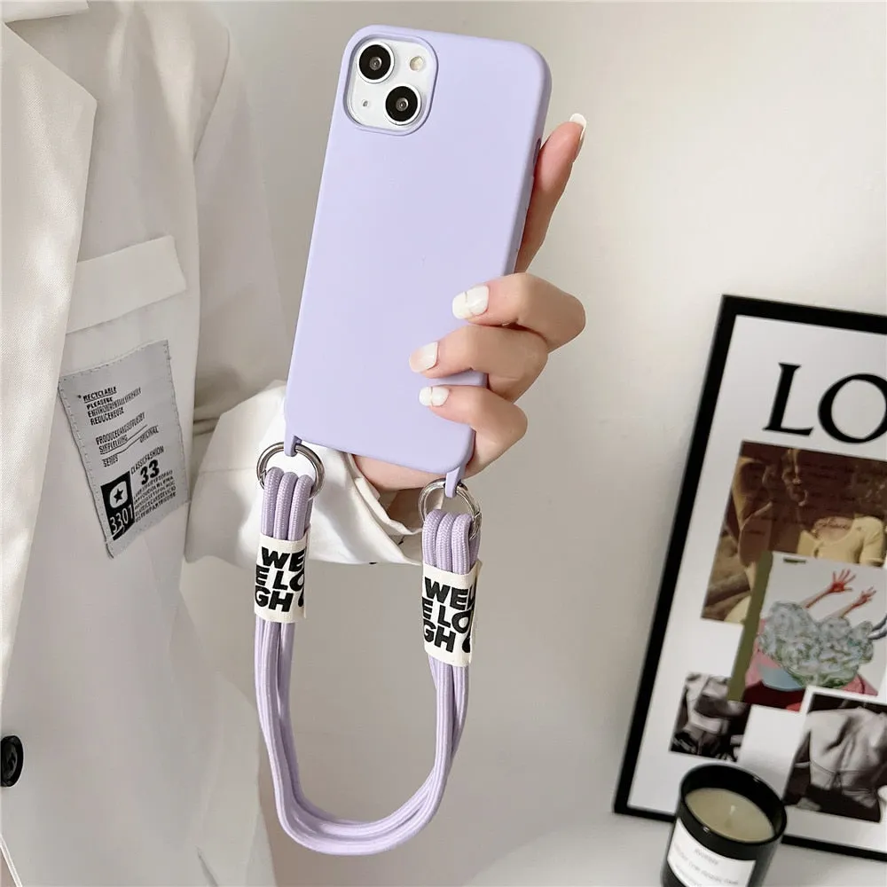 Anymob iPhone Orange Wrist Lanyard Strap Silicon Case Shockproof Soft Phone Cover