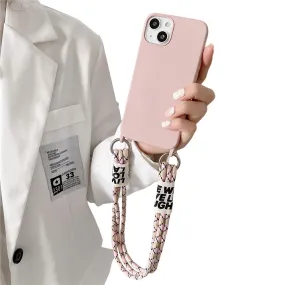Anymob iPhone Pink Wrist Lanyard Strap Silicon Case Shockproof Soft Phone Cover