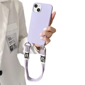 Anymob iPhone Violet Wrist Lanyard Strap Silicon Case Shockproof Soft Phone Cover