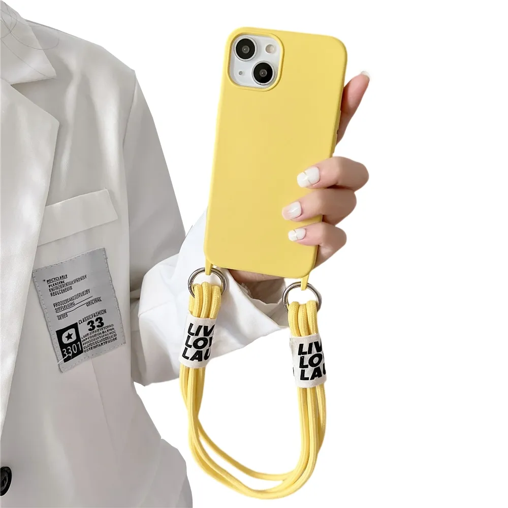 Anymob iPhoneYellow Wrist Lanyard Strap Silicon Case Shockproof Soft Phone Cover