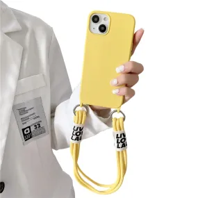Anymob iPhoneYellow Wrist Lanyard Strap Silicon Case Shockproof Soft Phone Cover