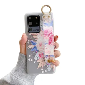 Anymob Samsung Rose Boquet Soft Silicon Wrist Strap Case Bag Shell Cover