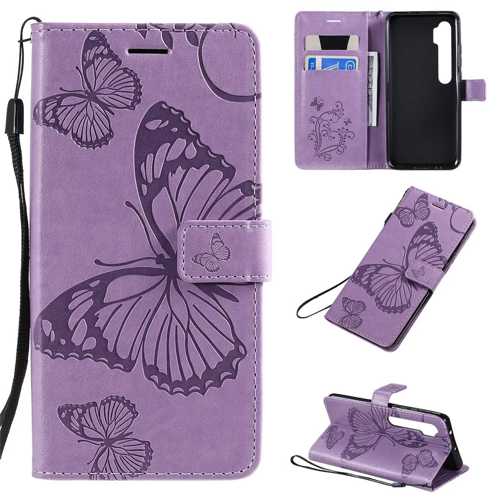 Anymob Xiaomi Redmi Gloss Maroon Wrist Chain Case Butterfly Pattern Soft Leather Phone Cover