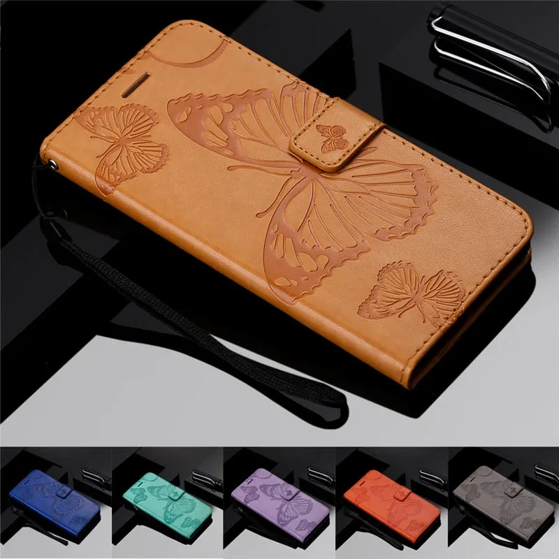 Anymob Xiaomi Redmi Gloss Maroon Wrist Chain Case Butterfly Pattern Soft Leather Phone Cover