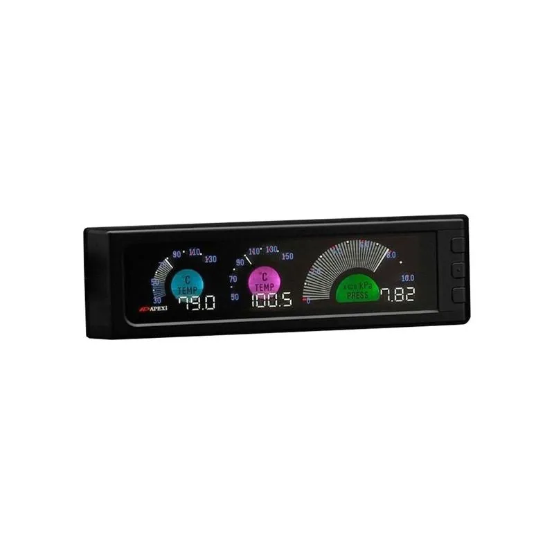APEXi DIN3 Meter VFD-LED Display [Sensors Inc: Temp. x 2 & Pressure x 1] - 409AA003