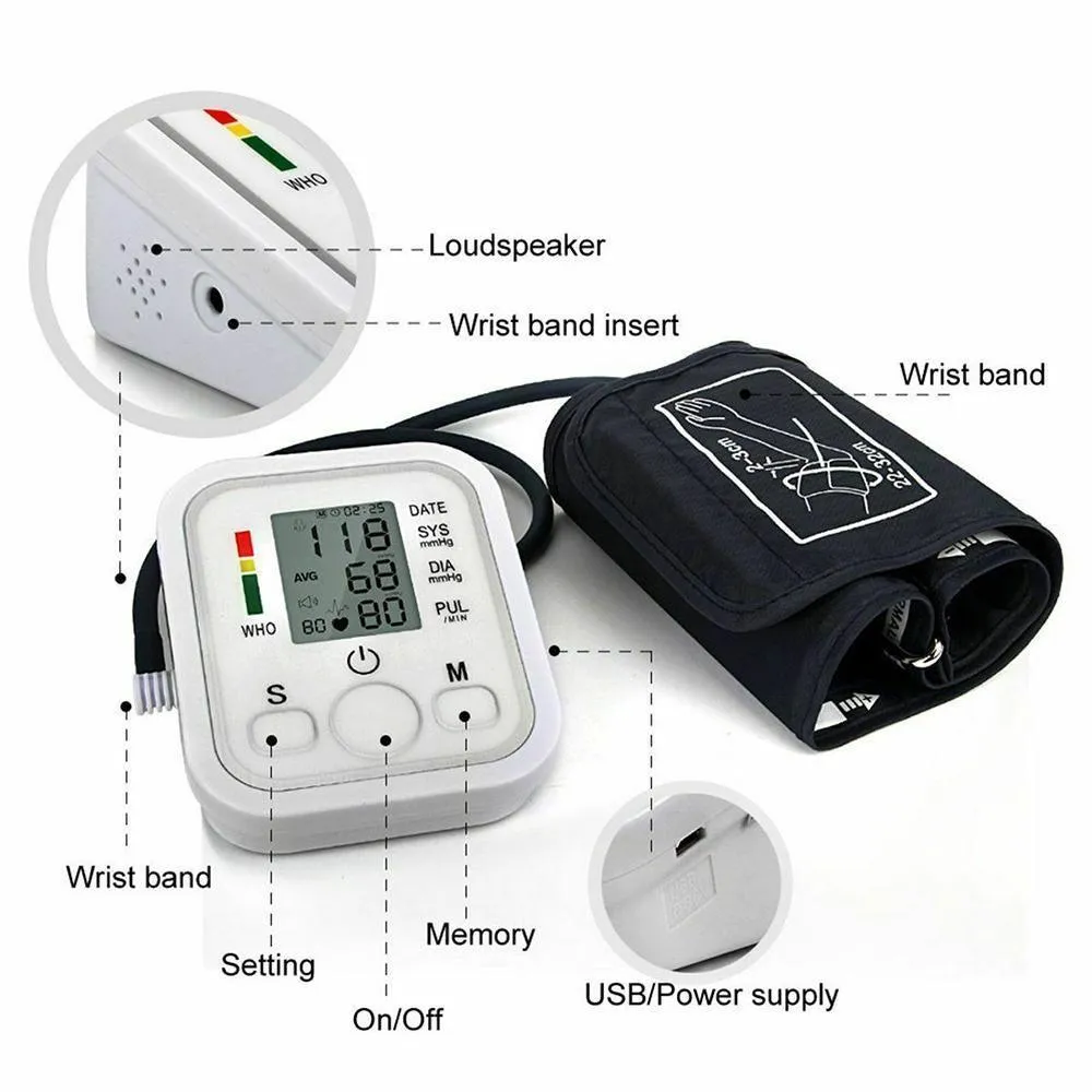 Arm Automatic Blood Pressure Monitor Measuring Arterial Pressure SP