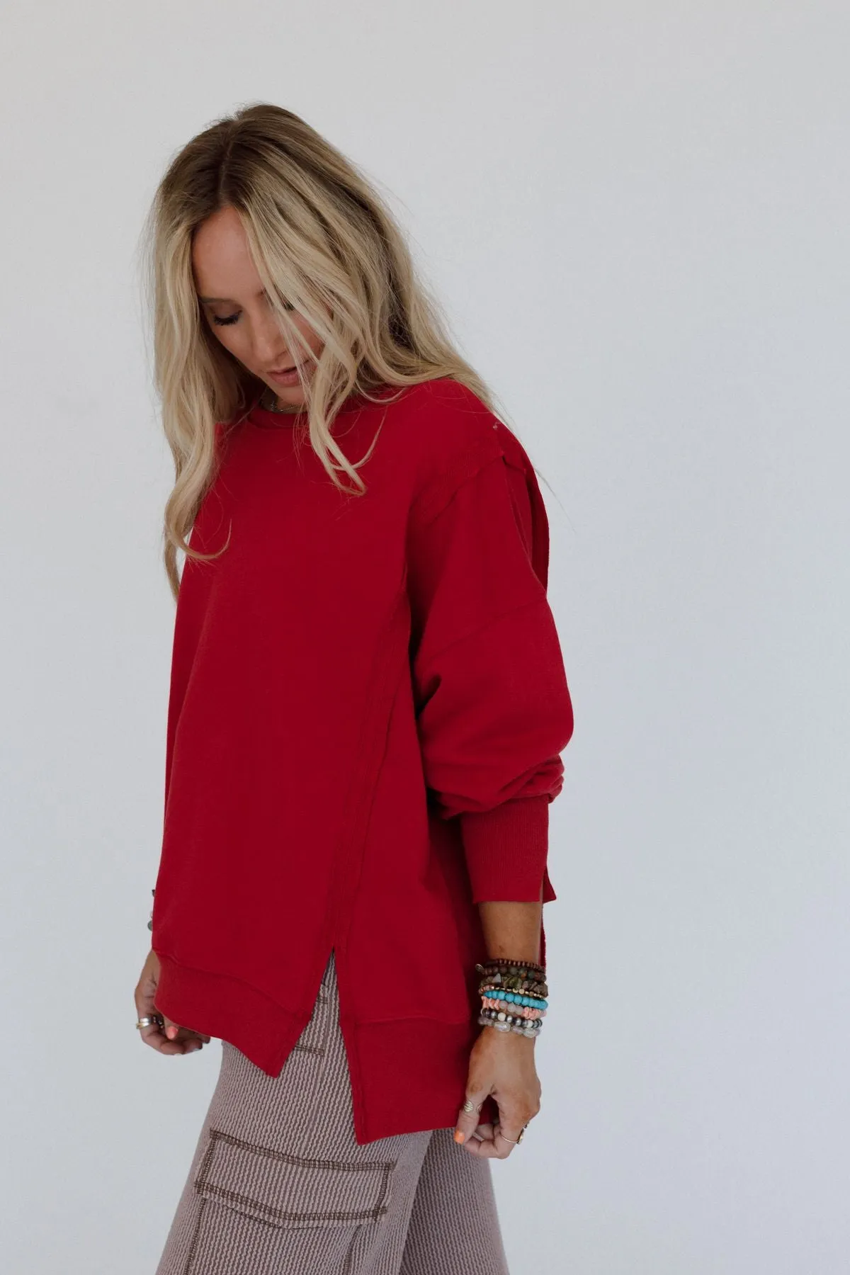 Asha Pullover Top - Red