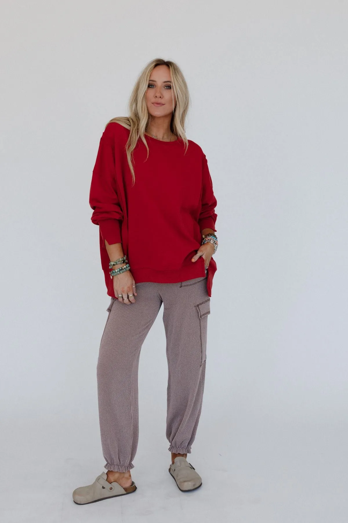 Asha Pullover Top - Red