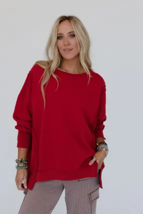 Asha Pullover Top - Red