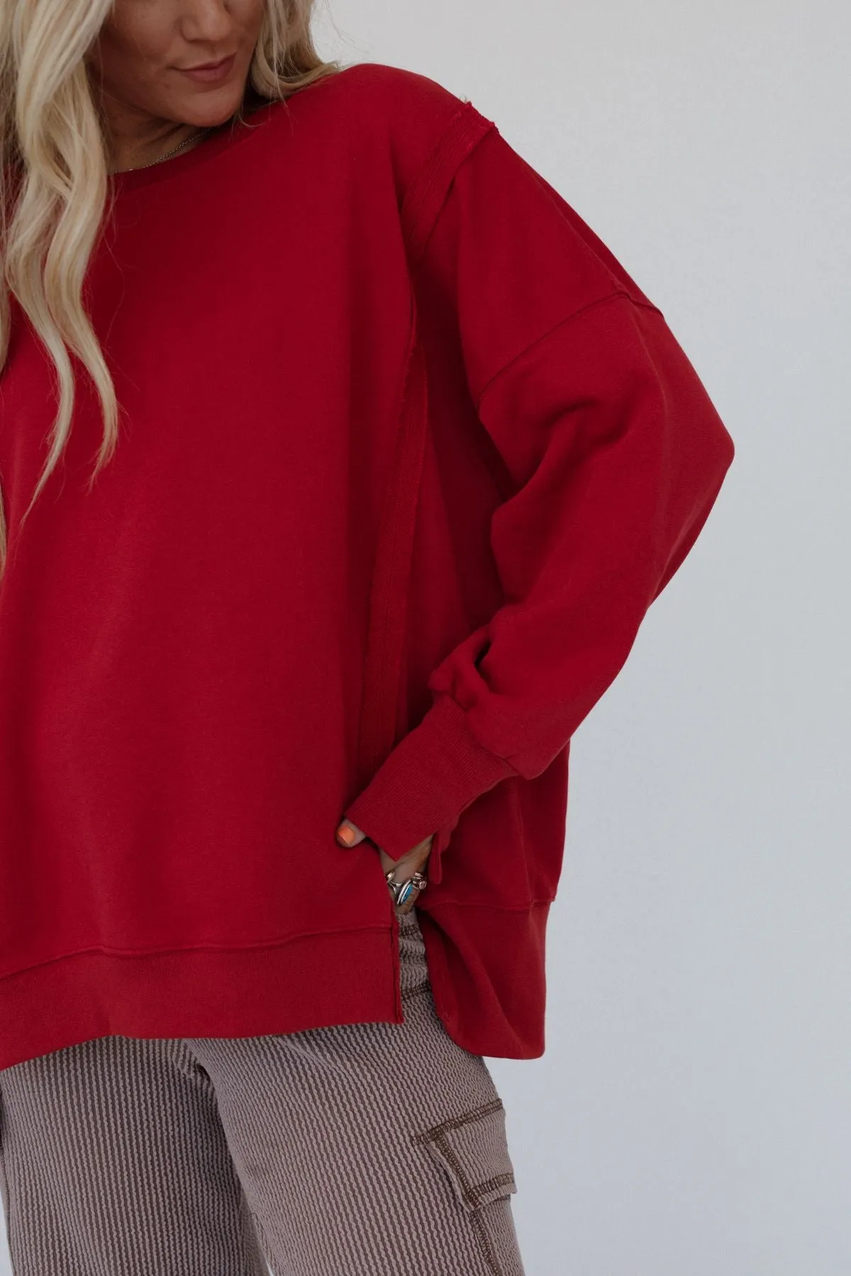 Asha Pullover Top - Red