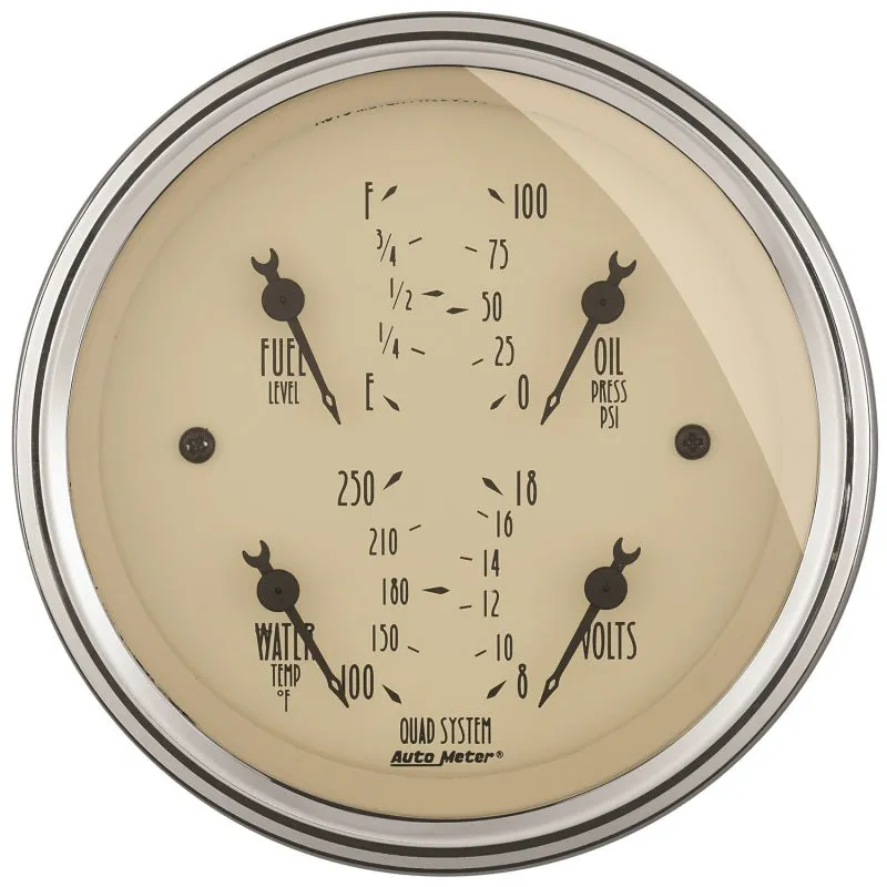 Auto Meter Antique Beige Quad Gauge / Tachometer / Speedometer Kit - 3-3/8 in.