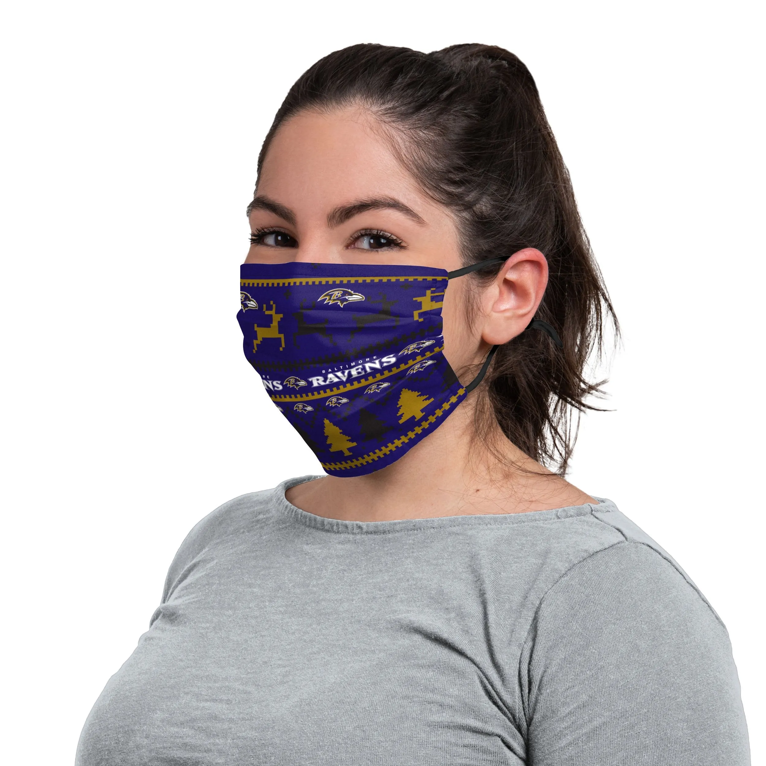 Baltimore Ravens NFL Wordmark Holiday Adjustable Face Cover