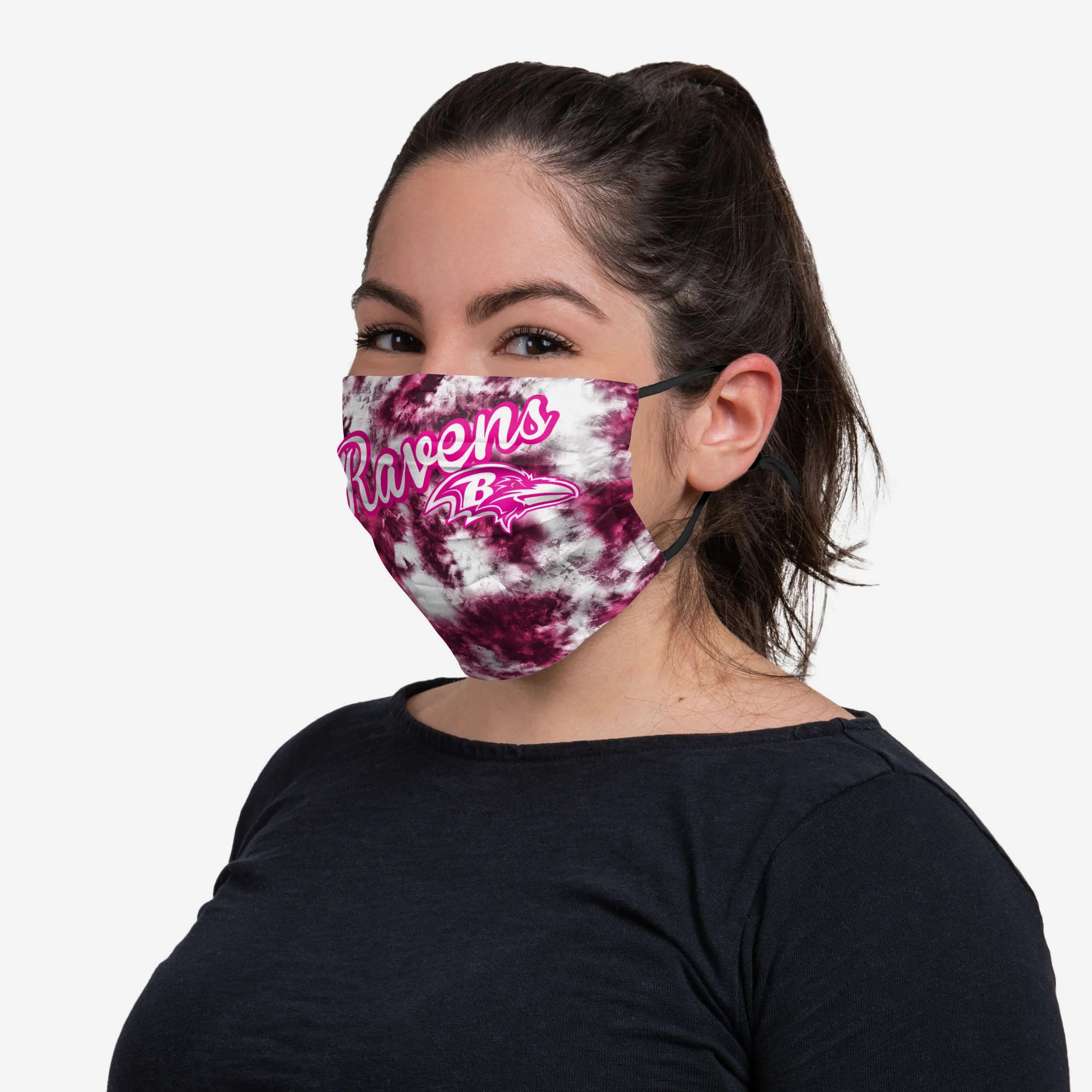 Baltimore Ravens Pink Tie-Dye Adjustable Face Cover