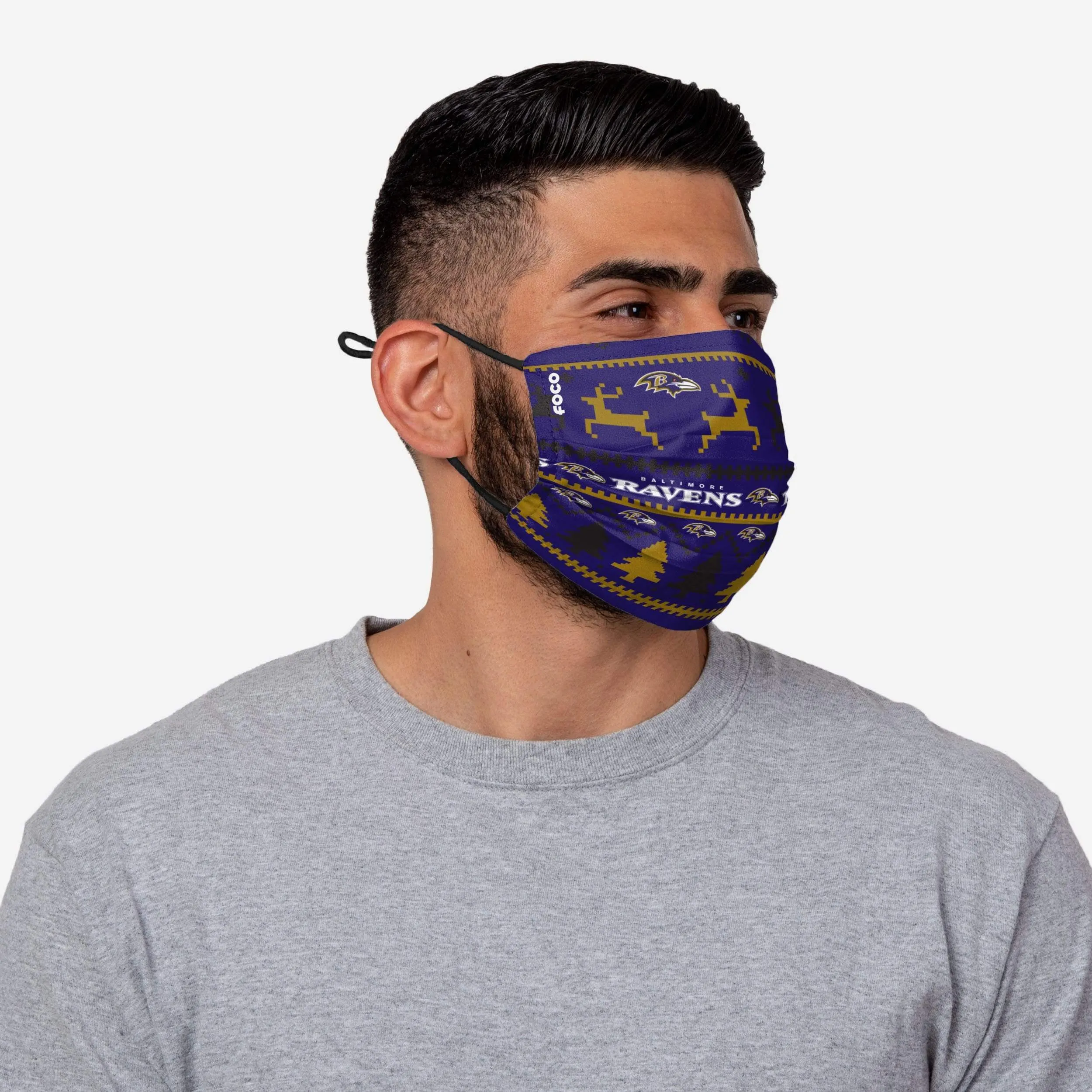 Baltimore Ravens Wordmark Holiday Adjustable Face Cover