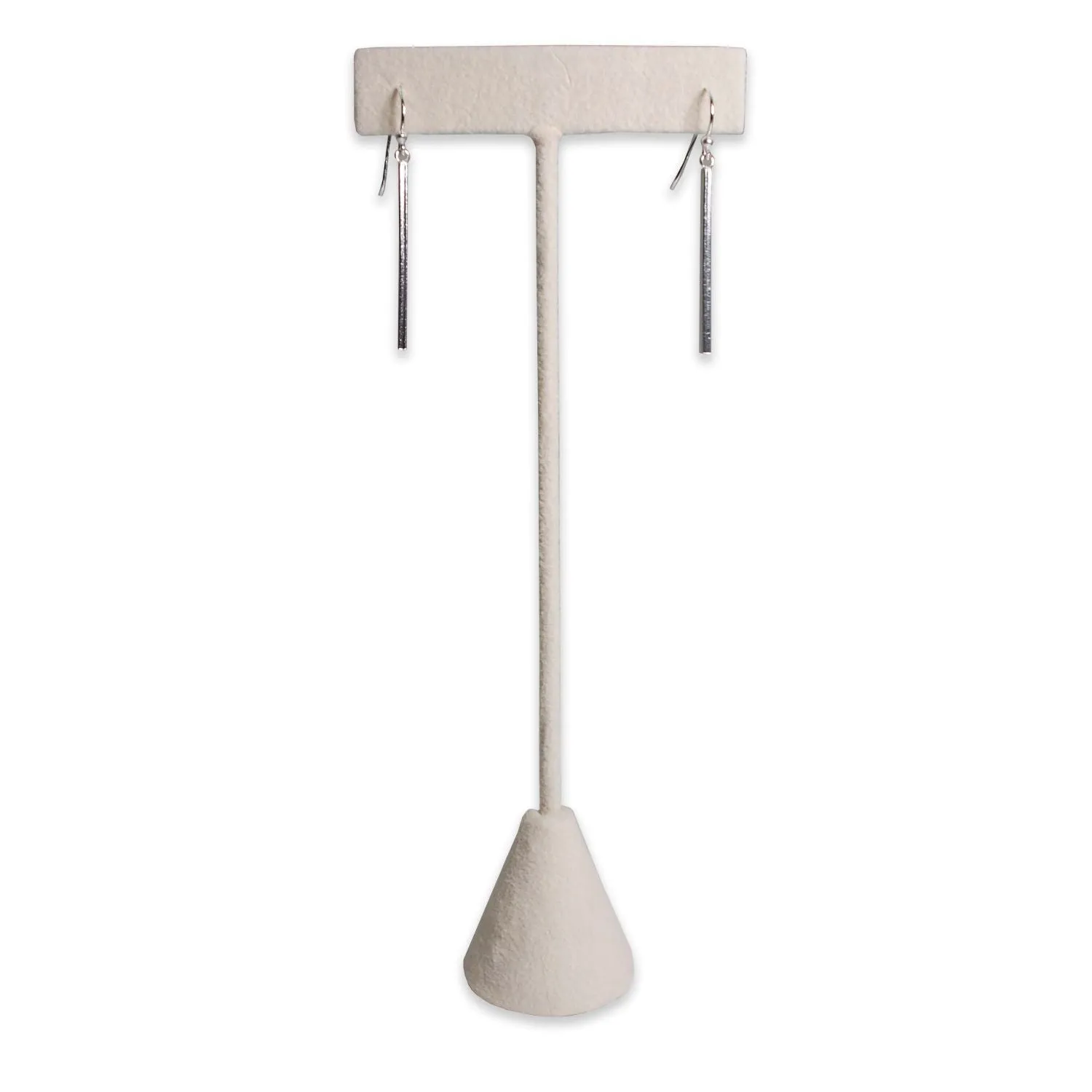 Beige Suede Single Piece Earring T-Shape Display