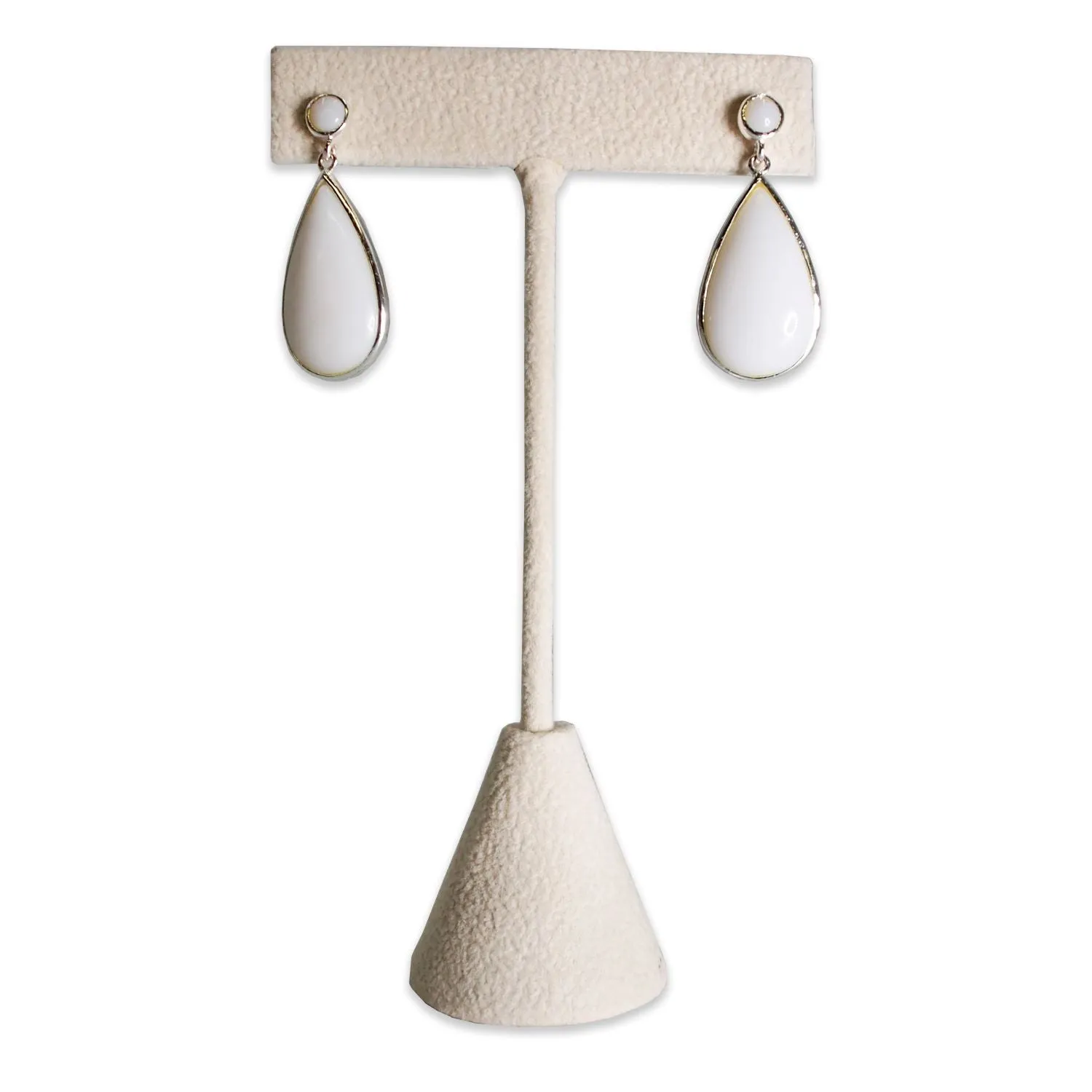 Beige Suede Single Piece Earring T-Shape Display