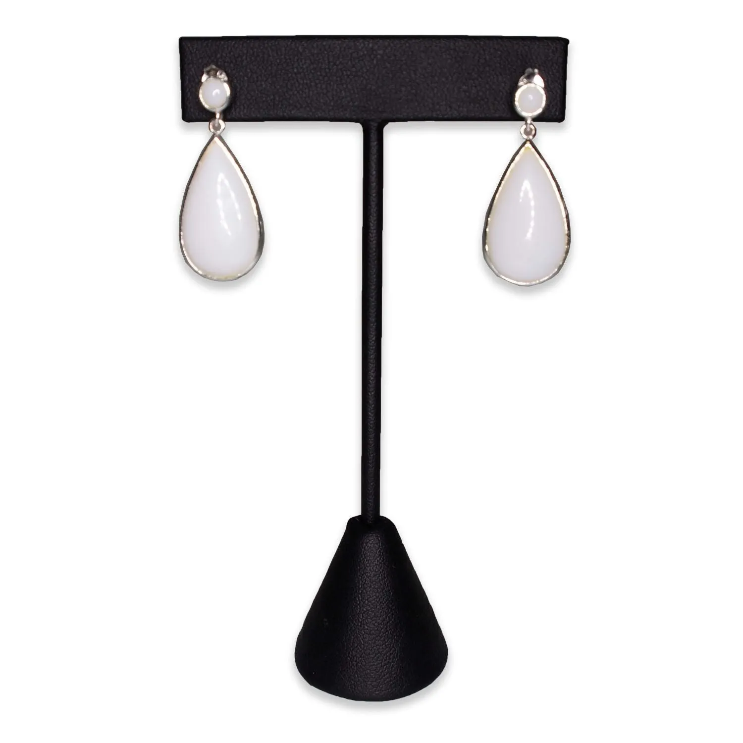Black Leatherette Single Piece Earring T-Shape Display