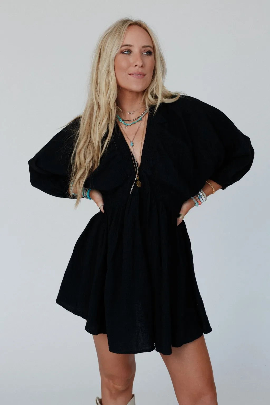 Blair Dolman Sleeve Dress - Black