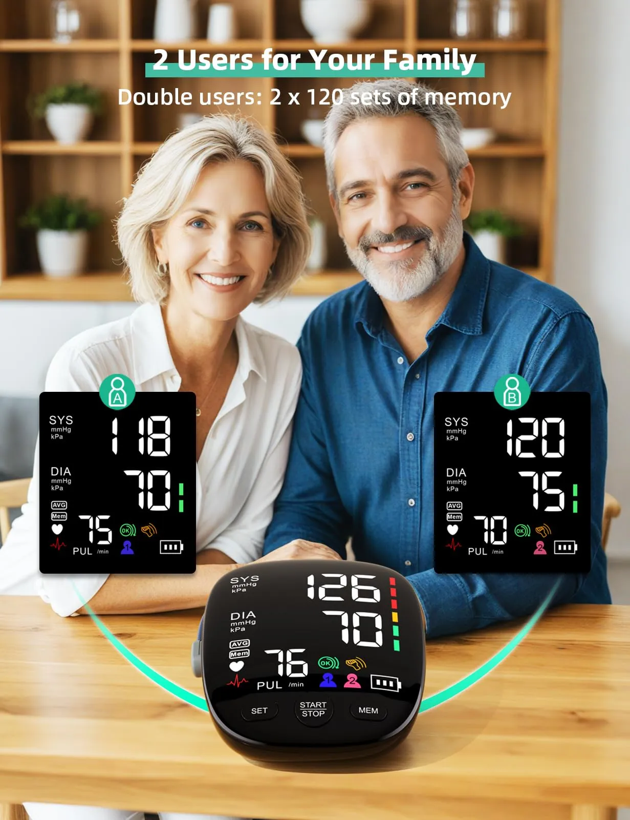 Blood Pressure Monitor for Home Use: AILE Blood Pressure Machine Automatic BP Machine - Large Blood Pressure Cuff - Large Display (Black) Black