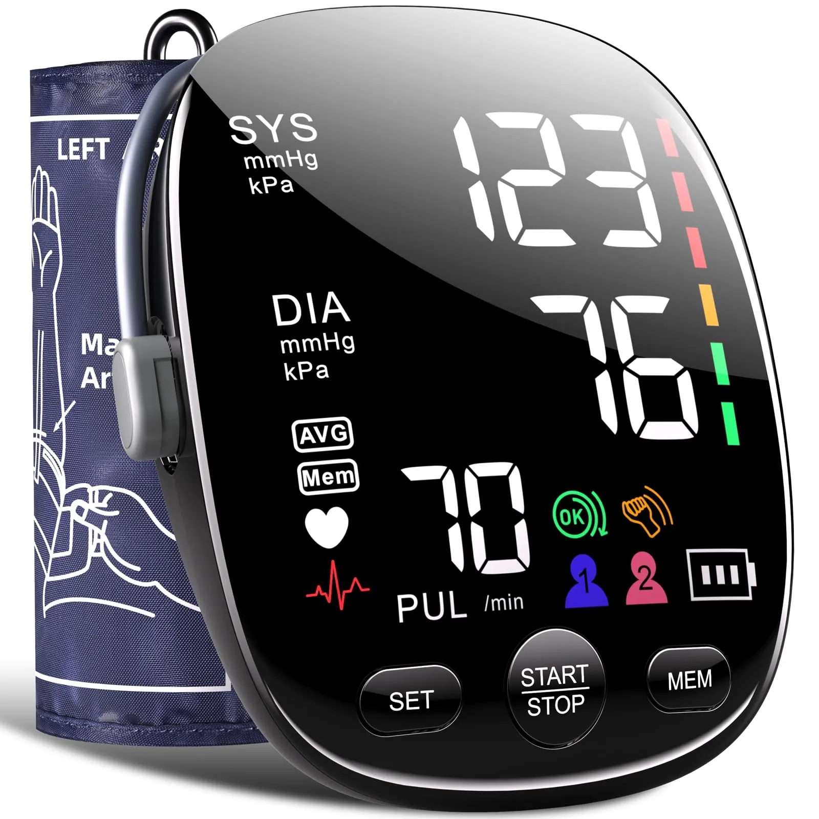 Blood Pressure Monitor for Home Use: AILE Blood Pressure Machine Automatic BP Machine - Large Blood Pressure Cuff - Large Display (Black) Black