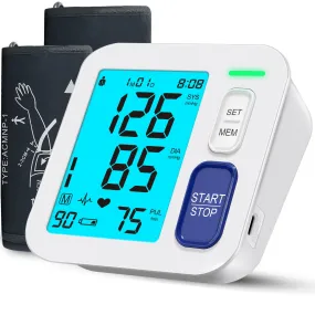 Blood Pressure Monitors for Home Use, 9-17'' & 13-21'' Extra Large Blood Pressure Cuff Upper Arm, Oversized Operation Button &Large Backlit LCD, Automatic BP Machine with USB Cable and 4 AAA Batteries Large & X-Large Cuff