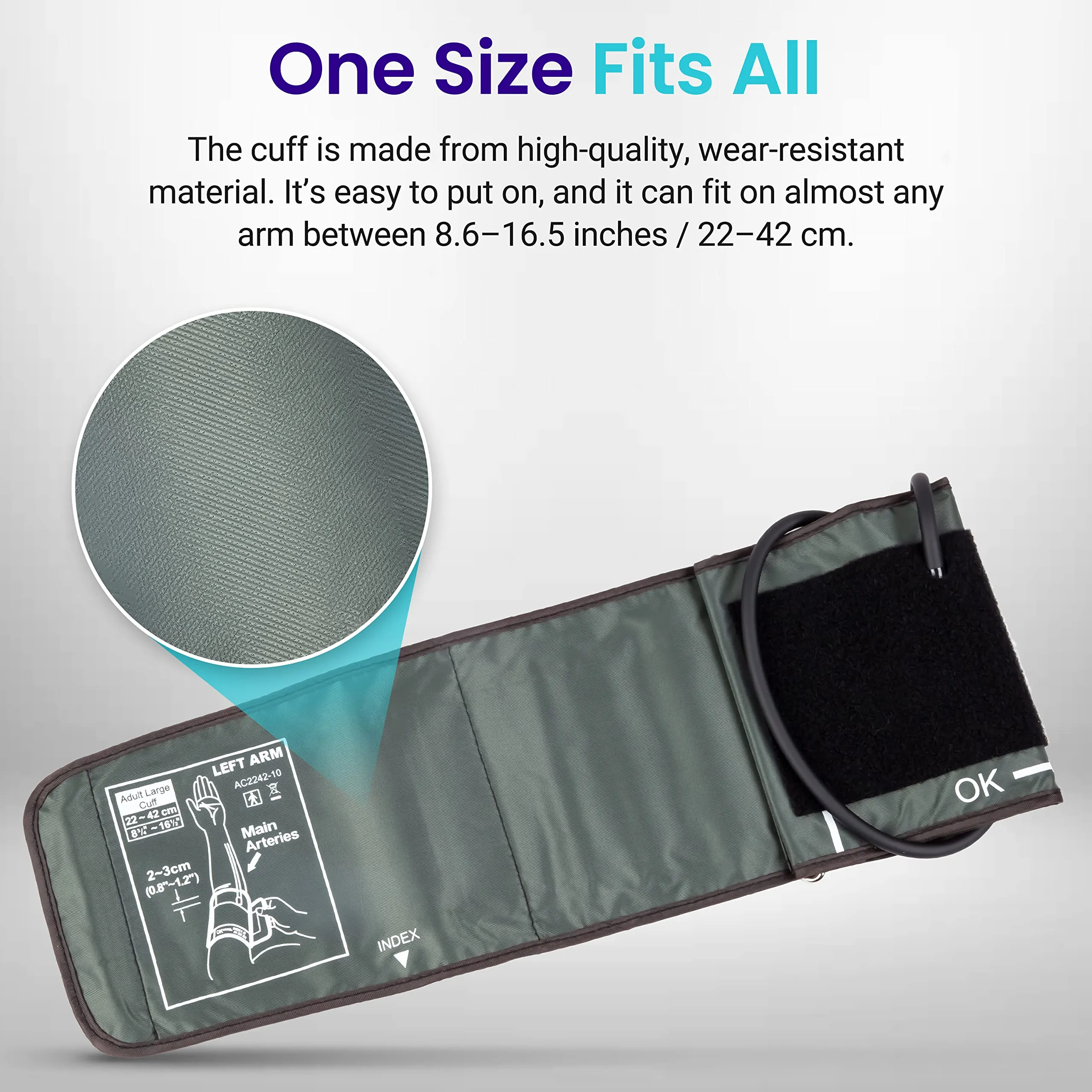 Bluetooth Blood Pressure Monitor, Smart Machine by Etekcity, FSA HSA Approved Products, Adjustable Cuff Large Arm Friendly for Home Use, Unlimited Memories in APP, Dual Power Sources